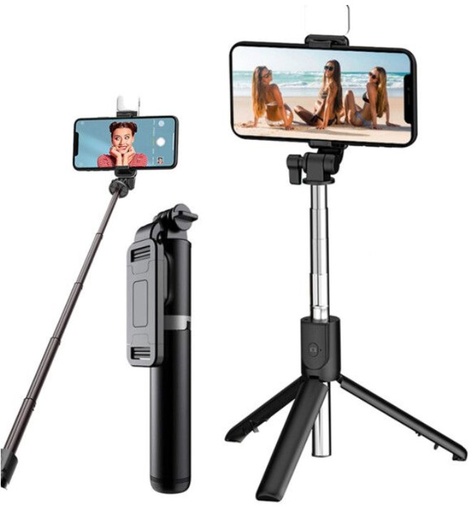 [10913] Only Stark Soporte Tripode Con Luz Led Extensible Para Celular Modz-026 Selfie Stick