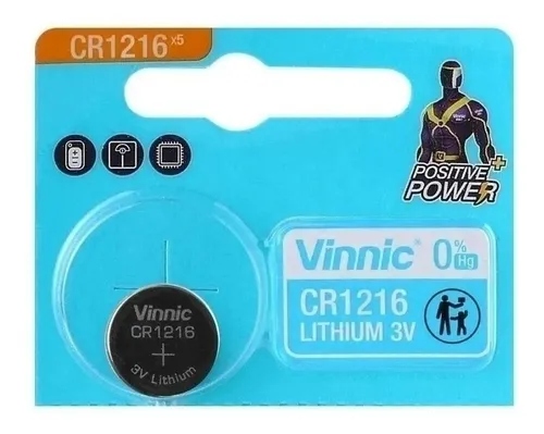 [10953] Pila Cr1216 Vinnic 3V X U. Dimensiones 12.5X 1.6Mm 1216