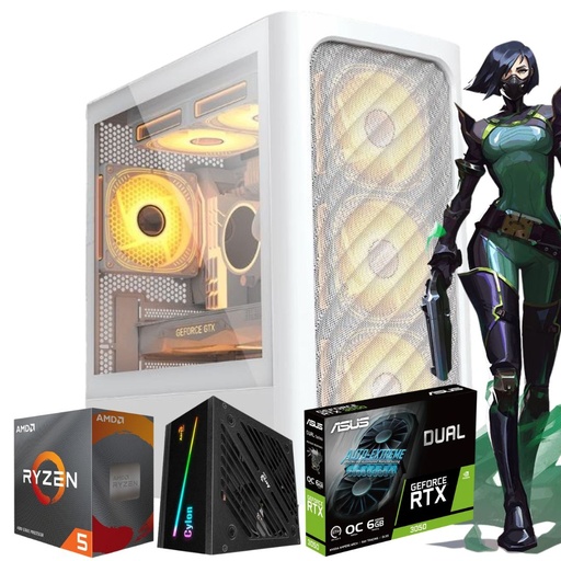 [10985] Pc Gamer Formula V Amd Am4 Ryzen 5 4500 16Gb Ssd 500Gb Rtx 3050 600W Rgb 80+ Bronze Free Dos