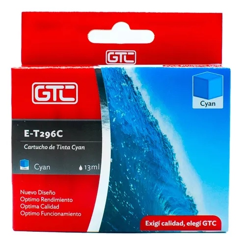 [11024] Gtc Gt-T296C Cartucho Alternativo Para Epson Xp231/241 T296 T296 Cyan 13Ml