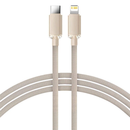 [11068] Xaea Athenea Cable Usb Tipo C A Lightning Beige Ultra Fast 5 Núcleos 1Mt 