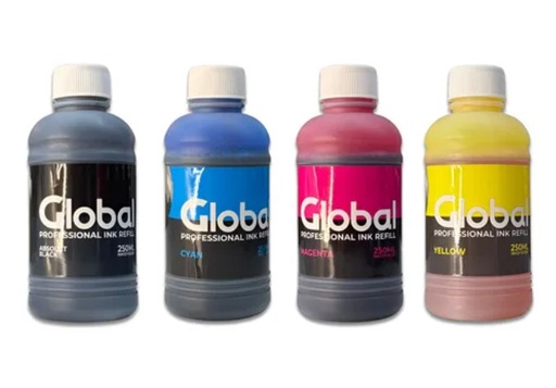 [11077] Global Tinta Dye Premium Universal En Botella 250 Cm3 Color Cyan
