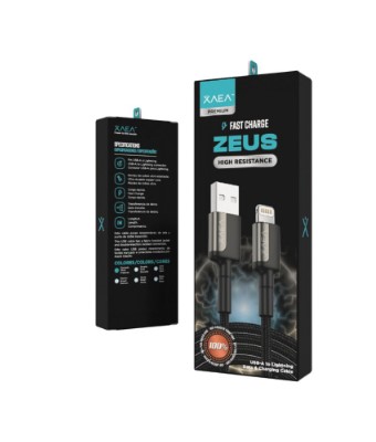 [11085] Xaea Cable Usb Modx-104 Zeus Cable Usb A Lightning Iphone 1Mt 110 Hilos Cobre Reforzado Carga Rapida
