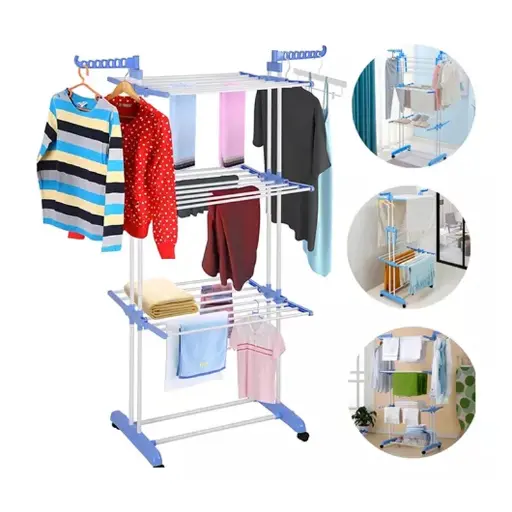 [11091] Tender Vertical Tendedero Pie Vertical Pleg.3 Niv.C/Rued