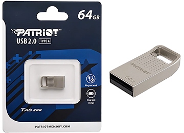 Pendrive 64gb Patriot Tab200 Usb 2.0 Mini Nano Metalico