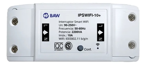 [11174] Baw Interruptor Smart Wifi 10A Con Medición De Consumo Smartlife Ipswifi-10Plus