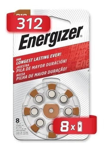 [11180] Energizer Pila De Audiologia Nº312 Audifonos Az312-Dpa4 Blister X 8U 