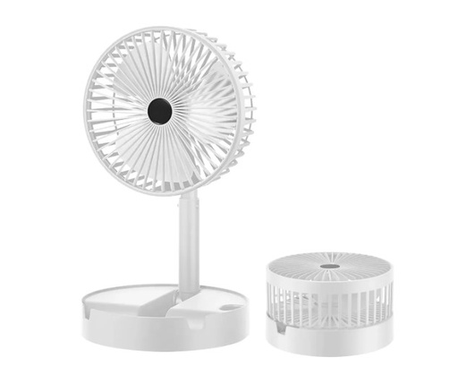[11222] Mini Ventilador Portatil Recargable Extensible Aluminio 20Cm