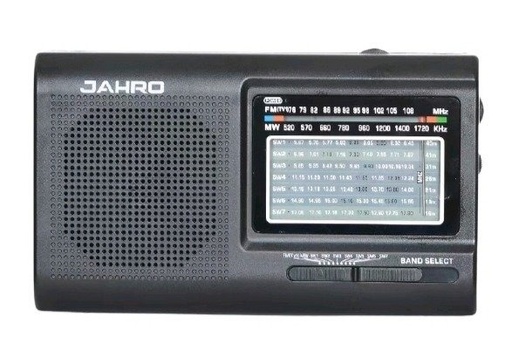 [11246] Jahro Jhr-205 Radio Fm Receptor De 9 Bandas Recargable Tipo C/ 2X Pila "D" Incluye Correa  Y Jack