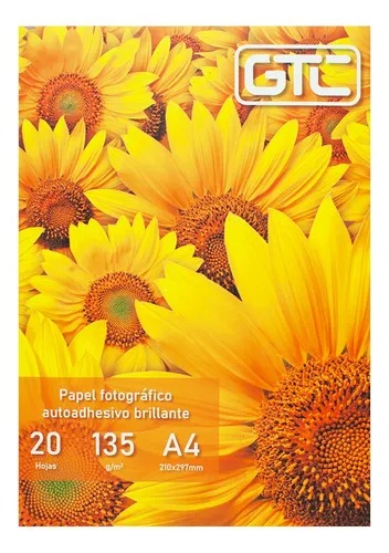 [11270] Gtc Resma Papel Fotográfico Autoadhesivo Brillante  A4 135Grs 20 Hojas