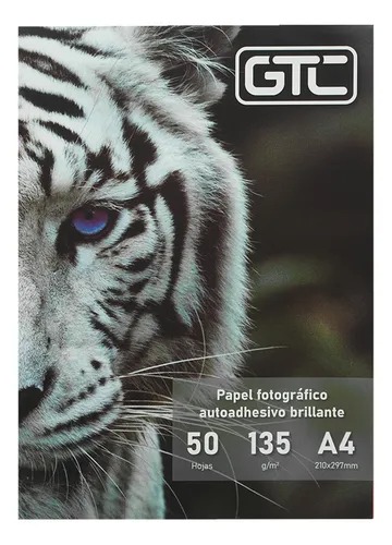 [11273] Gtc Resma Papel Fotográfico Autoadhesivo Brillante A4 135Grs 50 Hojas 