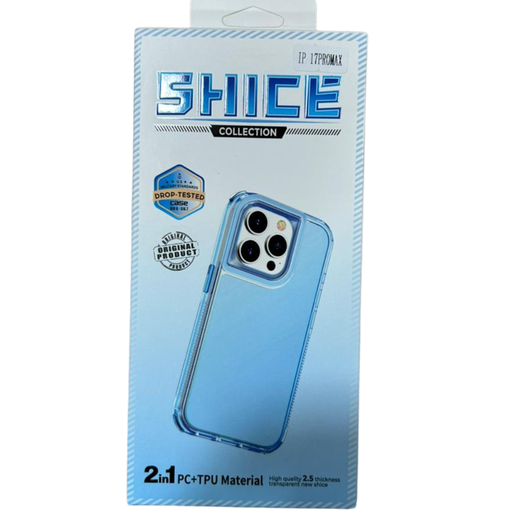 [11317] Funda Tpu Antigolpe Iphone 17 Pro Azul Transparente Shice
