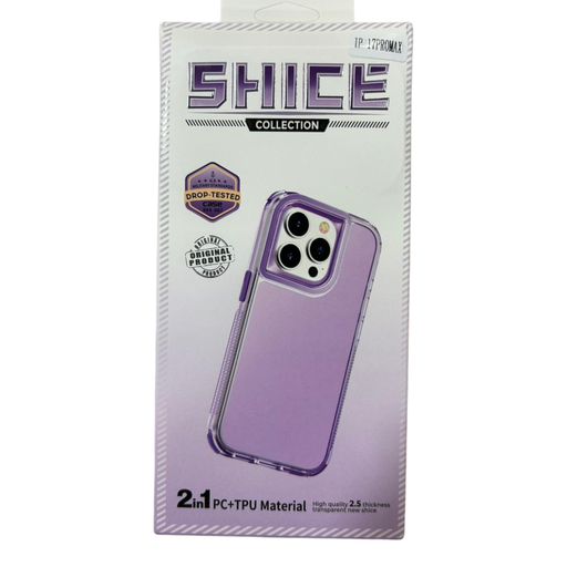 [11322] Funda Tpu Antigolpe Iphone 17 Pro Max Violeta Transparente Shice 