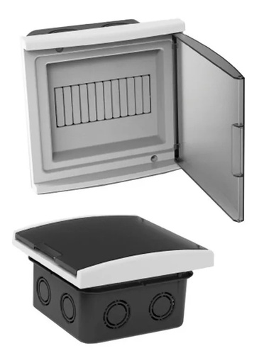 [11384] Caja Din Térmica 6 Polos Gabinete Tablero Exterior Variplast 