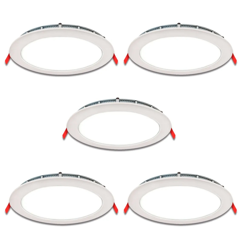 [11409] Combo Pack X5 Novole Plafon Led Redondo Embutir Blanco Cálido 6W