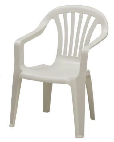 [11427] Silla King Blanca Con Apoya Brazos Pvc Apilable Reforzada 180Kg - Consulte X Mayor
