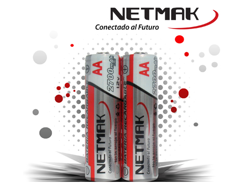 Netmak Pila Recargables AA 2700 mAh blister x 2 NM-AA270