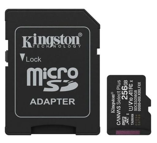 [78449] Tarjeta De Memoria Kingston Canvas Select Plus Microsdxc 256Gb Gen3 A1 150Mb/S C/Adaptador