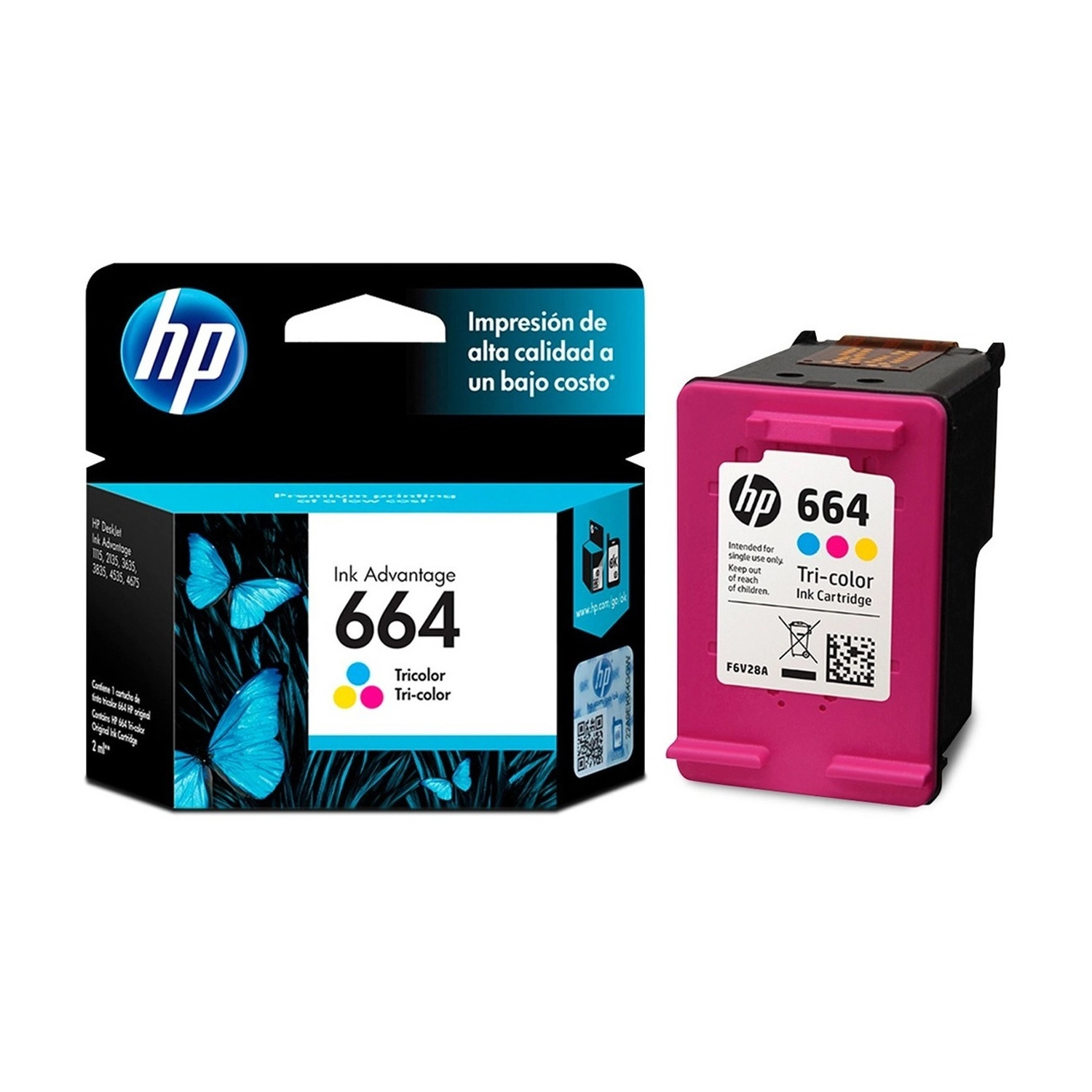 [HP-F6V28AL] Cartucho de Tinta HP 664 Color