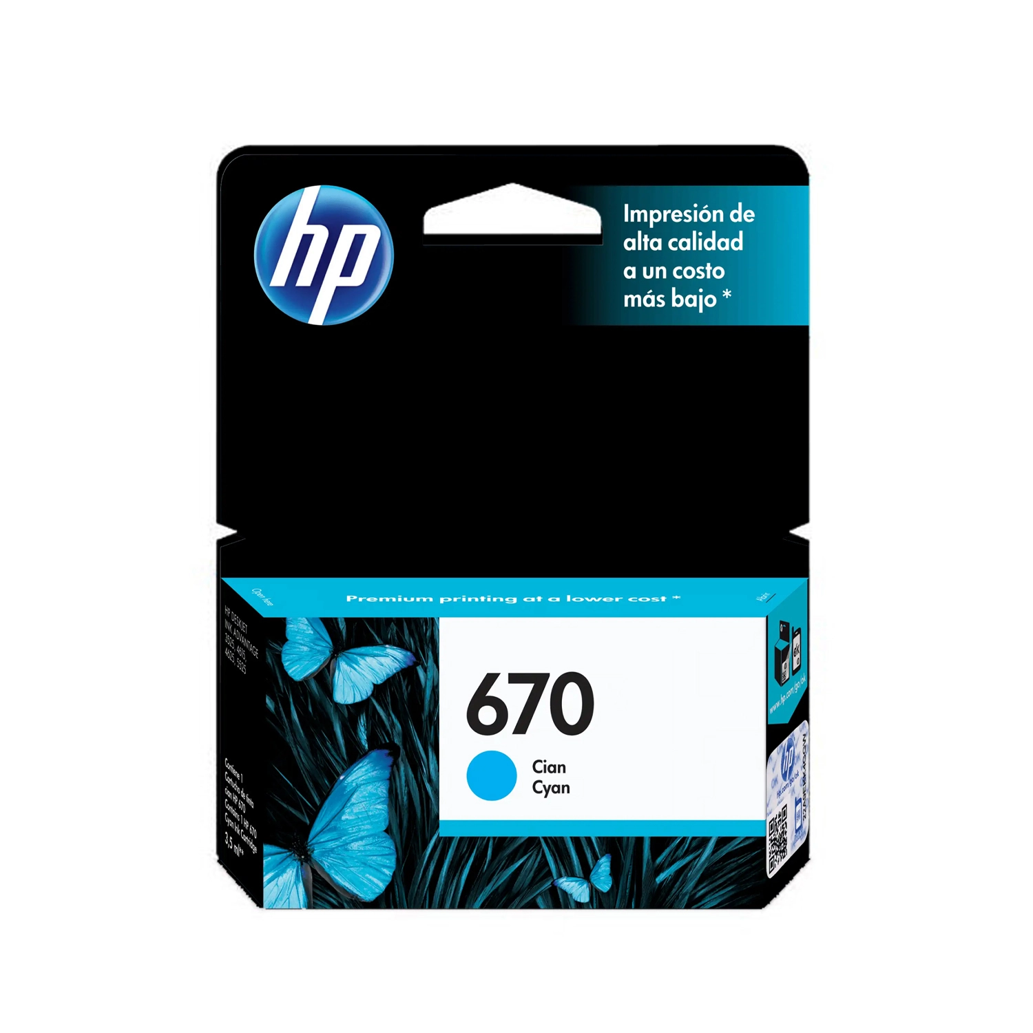 [HP-CZ114AL] Cartucho De Tinta Hp 670 Cian