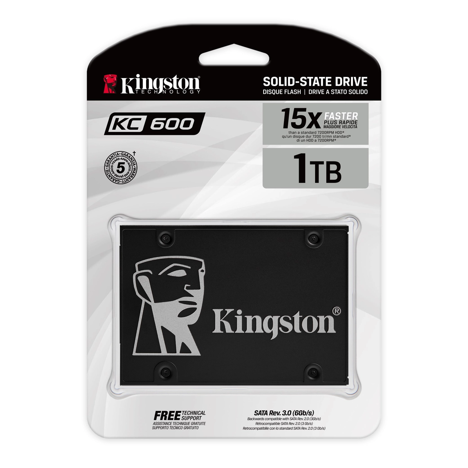 [KINSSDSKC600102] Disco Interno Ssd Kingston Kc600 1024Gb 2.5" Sata 3.0  550Mb/S