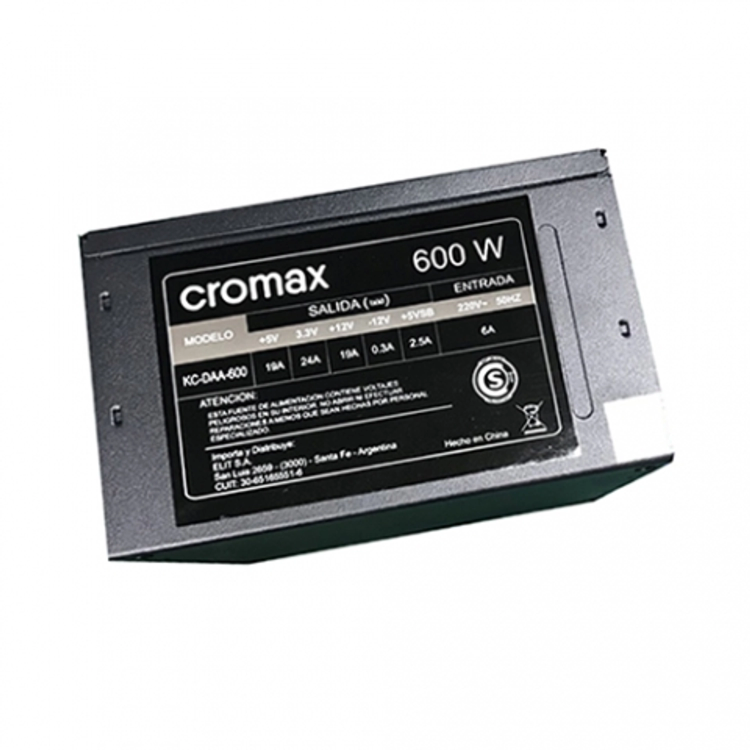 [CROFUEDAA600] Fuente Cromax Kc-Daa-600 600W Atx 24 Pines