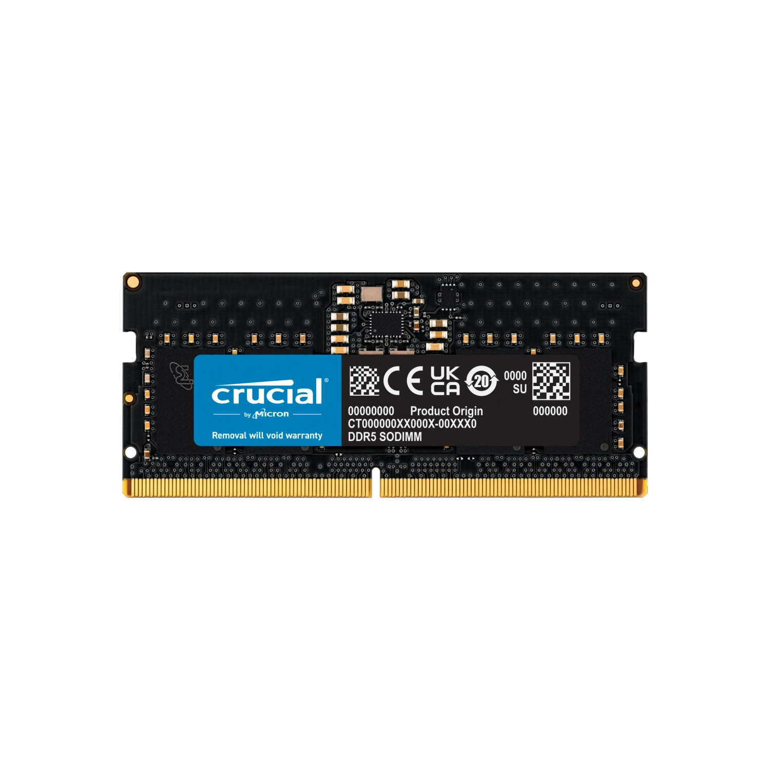 [CRUMEMCT8G48CS5] Memoria Ram Sodimm Crucial Ct 8Gb Ddr5 4800Mhz Cl40 1.10V Single Negro