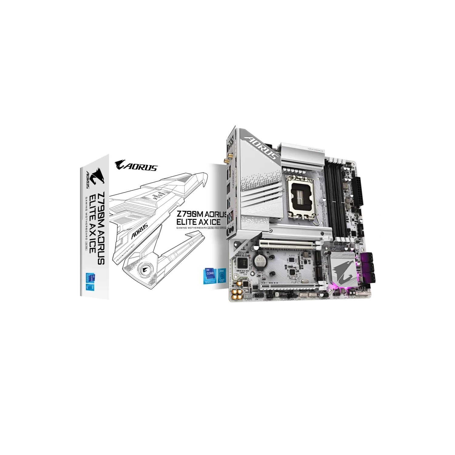 [GIGMOTZ790MAEI] Motherboard (1700) Gigabyte Z790M Aorus Elite Ax Ice