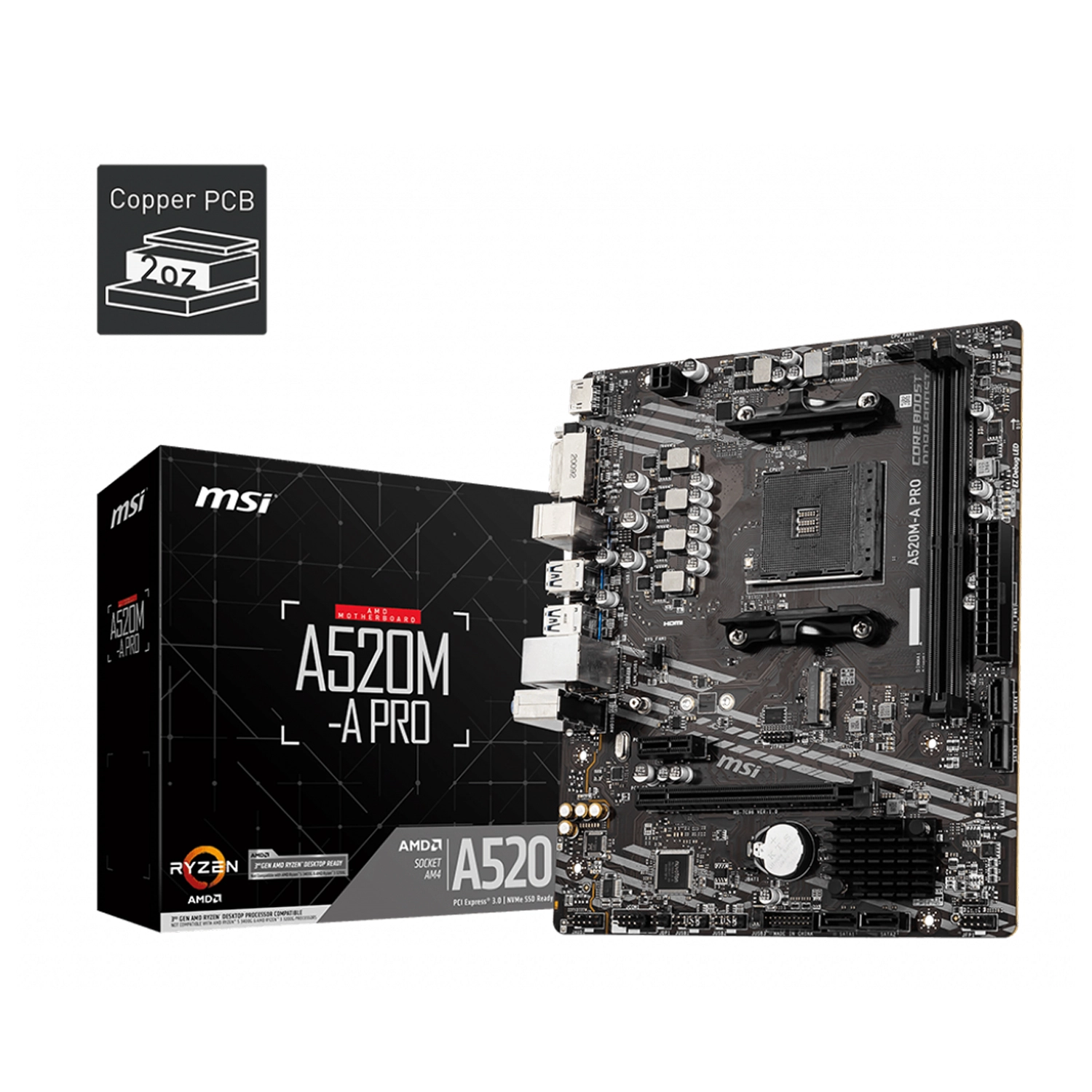 [MSIMOTA520MAPRO] Motherboard Msi A520M-A Pro Am4 Ddr4