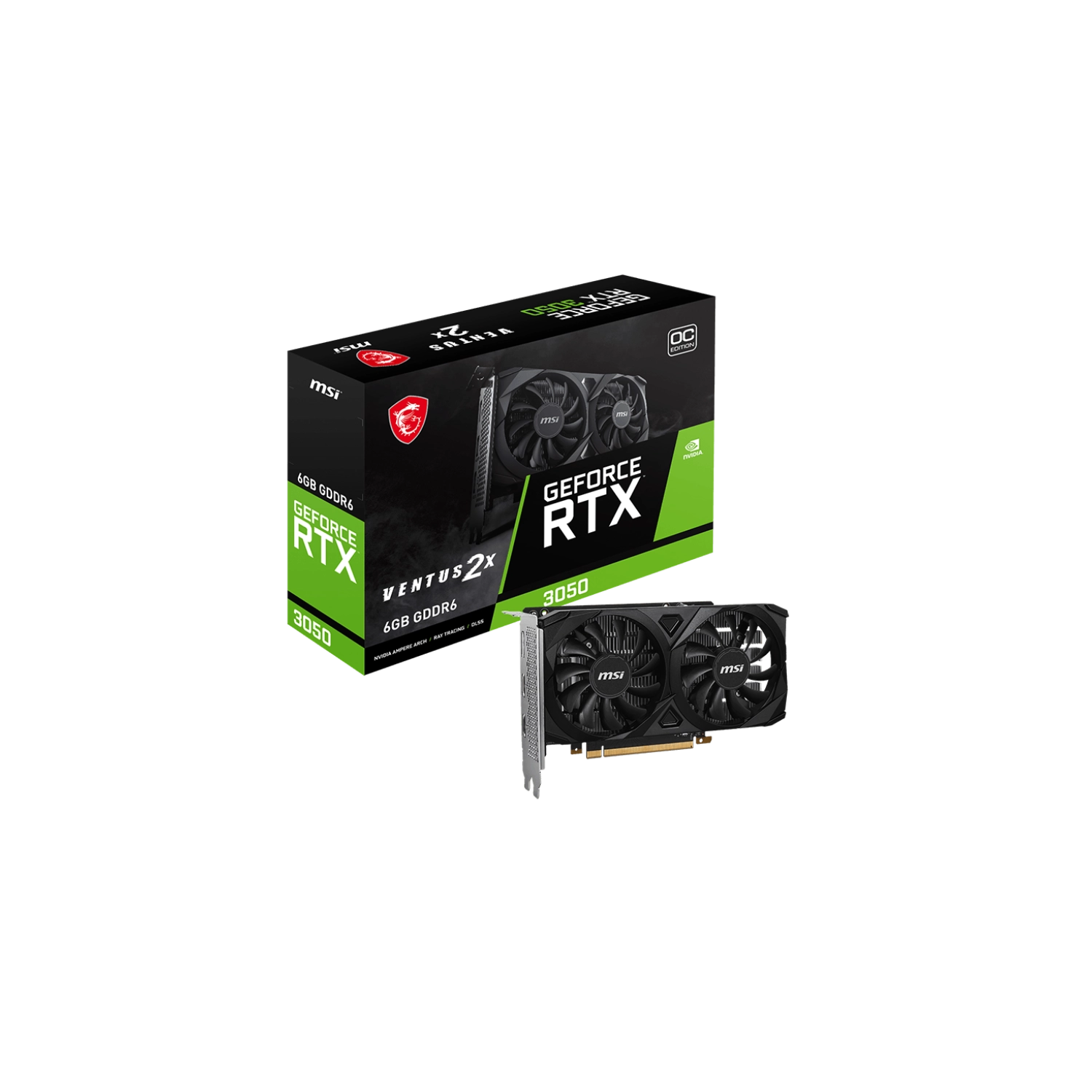 [MSIPDV3050VE6G] Placa De Video Msi Nvidia  Rtx 3050 Ventus 6G Oc