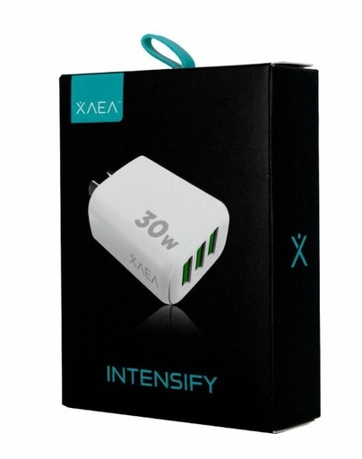 [11447] Xaea Cargador 30W Power 220V Modo-B015 Intensify – 3 Usb + Cable Tipo C – Carga Rapida