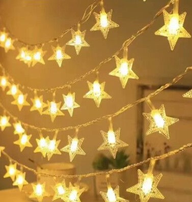 [11468] Guirnalda Navideña Estrella 3M/20 Luces/Usb Modv-0019 – Varios – Luz Calida
