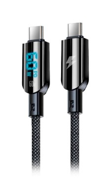 [11510] Netmak Nm-125 Cable Usb Tipo C A Usb Tipo C Con Display