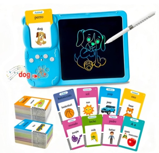 [11515] Netmak Nm-Pm102-B Pizarra Magica Con Tarjetas Didacticas Azul