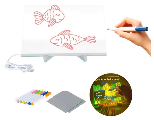 [11508] Netmak Nm-Pm104 Pizarra Acrilico Luminosa 4000K Con Marcadores Usb