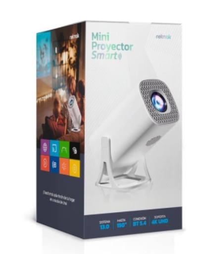 [11519] Netmak nm-pr400 Proyector Smart Android 13 wifi bluetooth 200  ansi lumens 4k FHD Apps netflix disney y mas