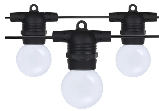 [11554] Etheos Guirnalda Deluxe Termosellada 10 Metros Con 10 Portalamparas + 10 Lamparas Gota Calido