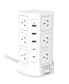 [11623] Trefi Trfptorr Torre 12 Tomas + 3 Usb + 2 Usb Tipo C Prolongador Zapatilla Multiple