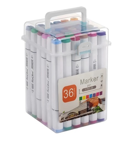 [11640] Fibrones Marcadores Doble Punta X 36 U  Acrilico Al Agua