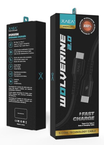 [11646] Xaea Cable Wolverine Tipo C A Tipo C Modx-008 Reforzado Fast Charge