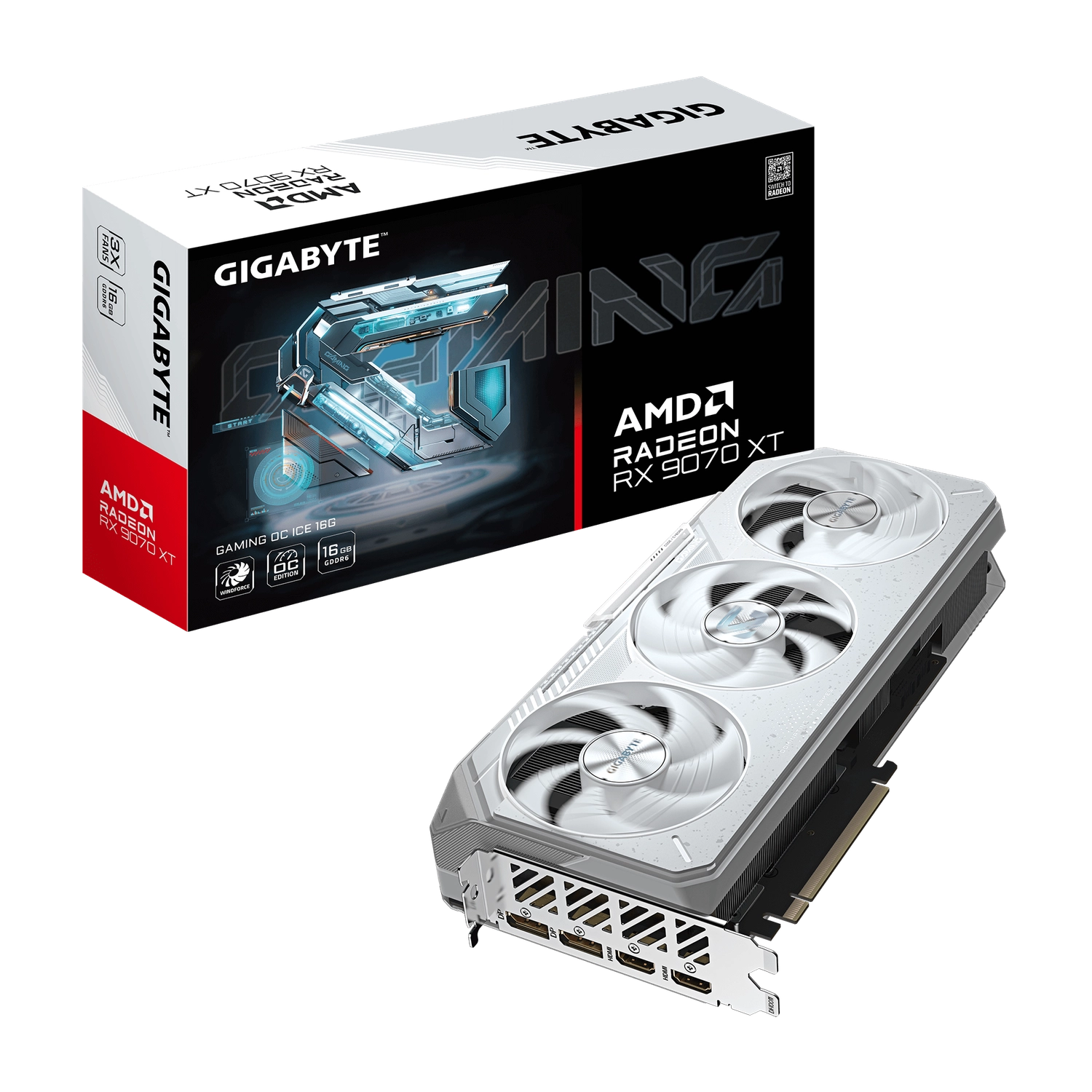 [GIGPDV907XGOI16] Placa de Video GIGABYTE Radeon RX 9070 XT GAMING OC ICE 16G