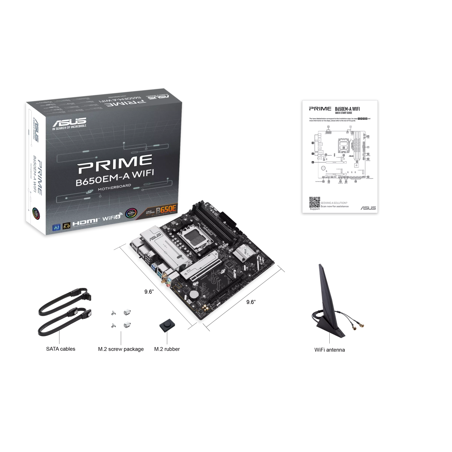 [ASUMOT90MB1LM0M] Motherboard Asus Prime B650Em-A Wifi Am5 Ddr5