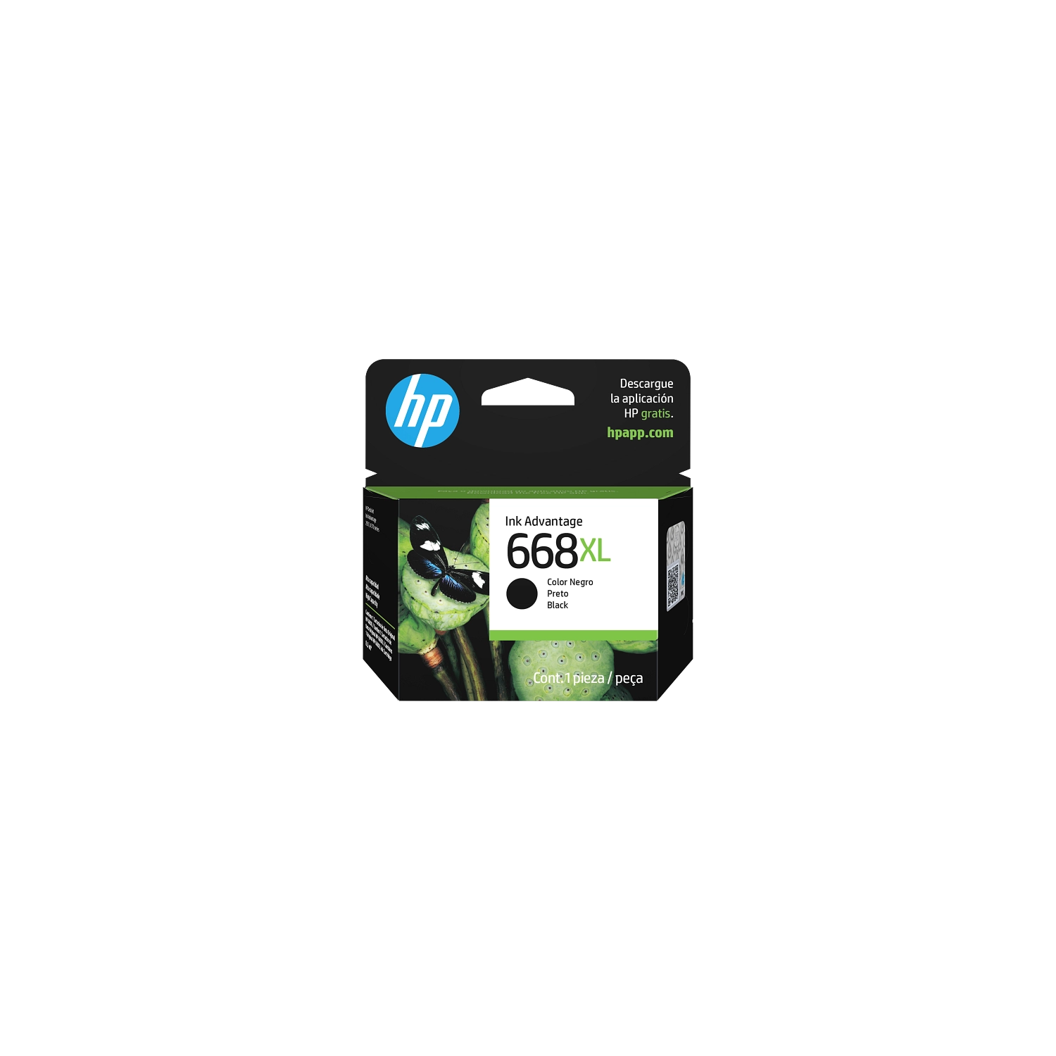 [HP-7FP39VL] Hp Cartucho  De Tinta  668Xl Negro