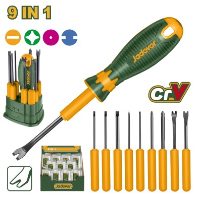 [11701] Jadever Set Destornillador Multiple 9En1 Crv Ph+Sl+Pz X9Pcs Jdss1B10