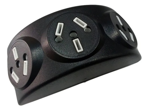 [11718] Tripto Triple Con Enchufe Giratorio Blanco O Negro