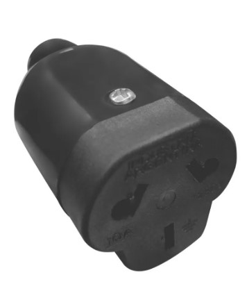 [11722] Ficha tripolar Hembra Negra 220v 10A