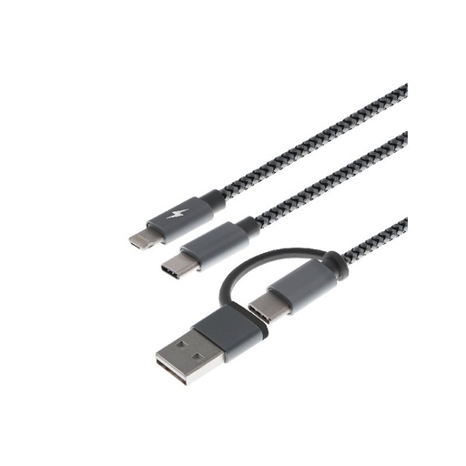 [47785] Cable Xtech Multifuncional Carga 5 En 1 Usb A C A Micro Usb Lightming O Tipo C Xtc-560