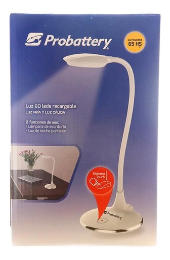 [77768] Velador Regulable - 30 Leds Luz Fria Y 30 Luz Calida - Varias Intensidades - Touch - Carga Usb (Ilre