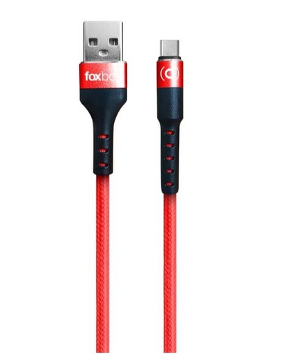 [68363] Cable Foxbox Round Pro Lightning A Type-C  Rojo 125M (7474)
