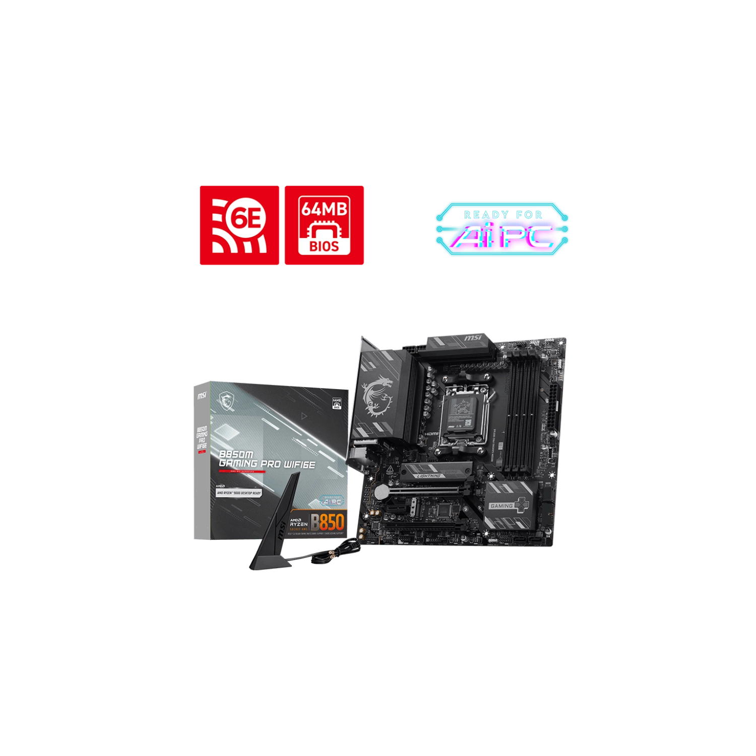 [MSIMOTB850MGPRW] Motherboard MSI B850M GAMING PRO WIFI6E AM5 DDR5
